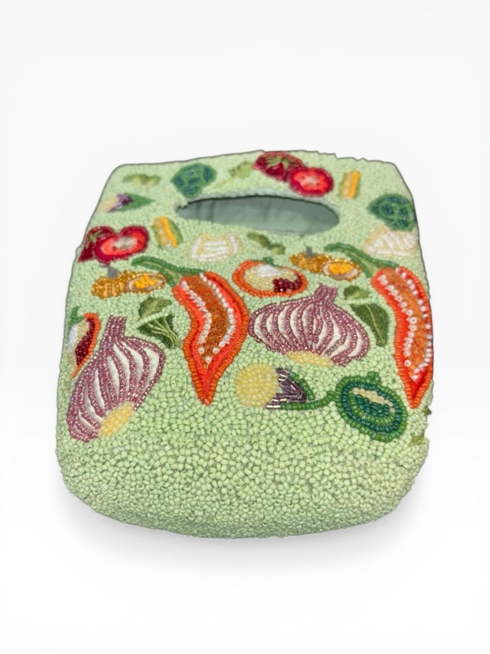Hand-Embroidered Beaded Vegetable crossbody